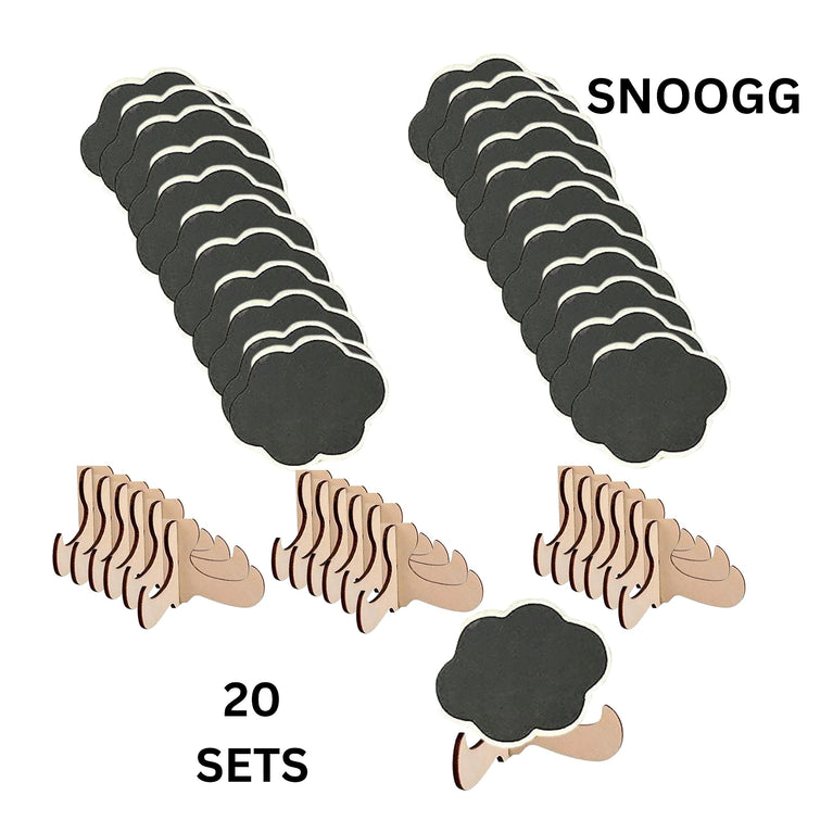snoogg 20 pack wood mini cloud chalkboards signs with support easels place cards small rect