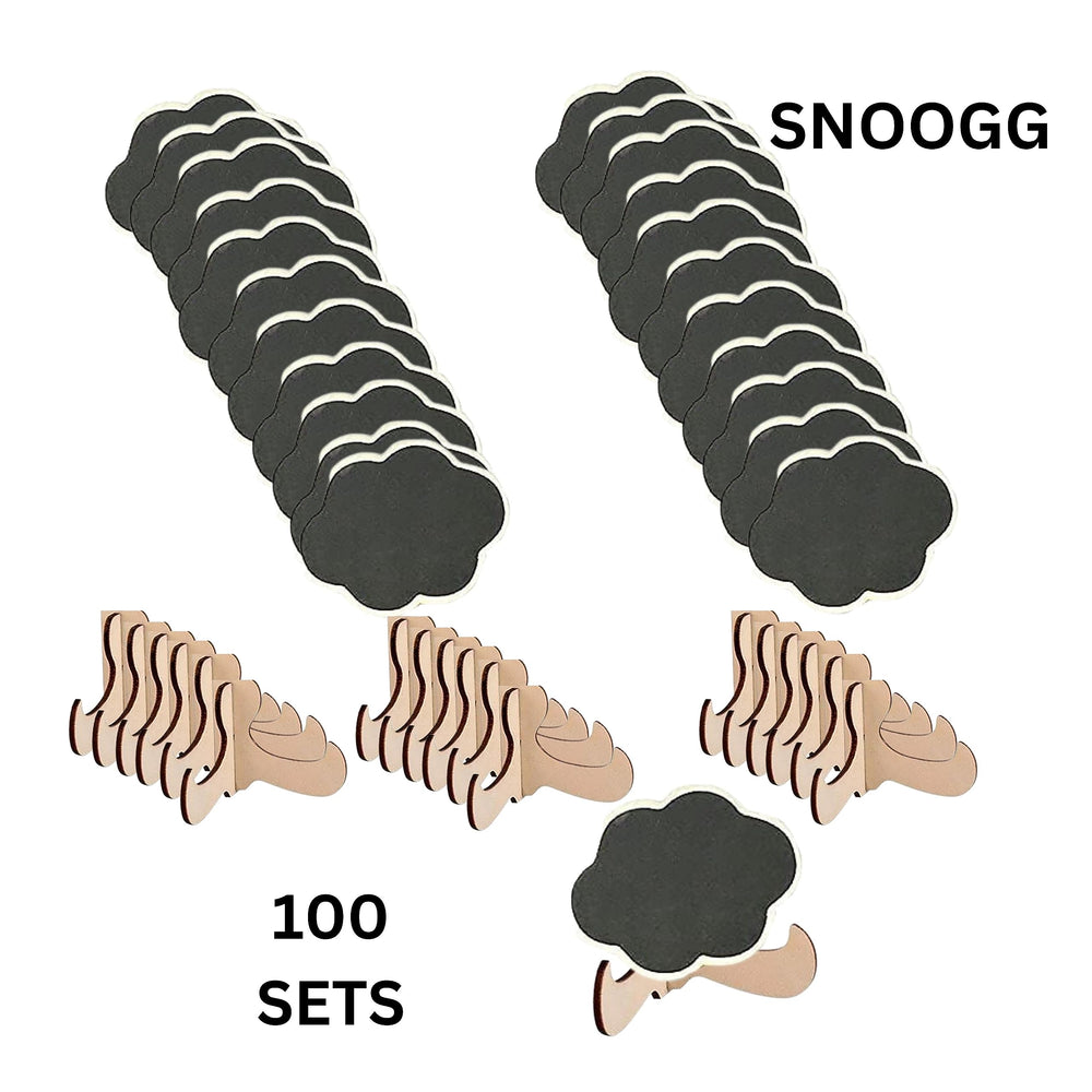 snoogg 100 pack wood mini cloud chalkboards signs with support easels place cards small rec