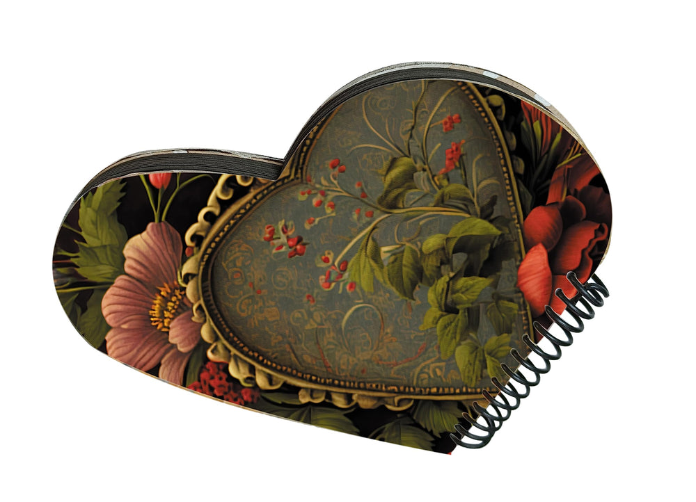 snoogg heart shape 30x2 60 page scrapbook album printed wood cover resin glossy finish for