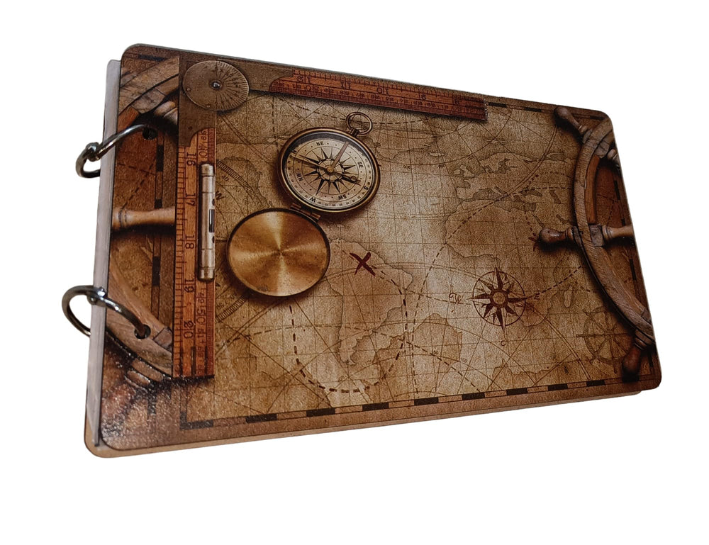 snoogg scrapbook 60 page photo album rectangle 10x6 inch 280 gsm with uv vintage design pri