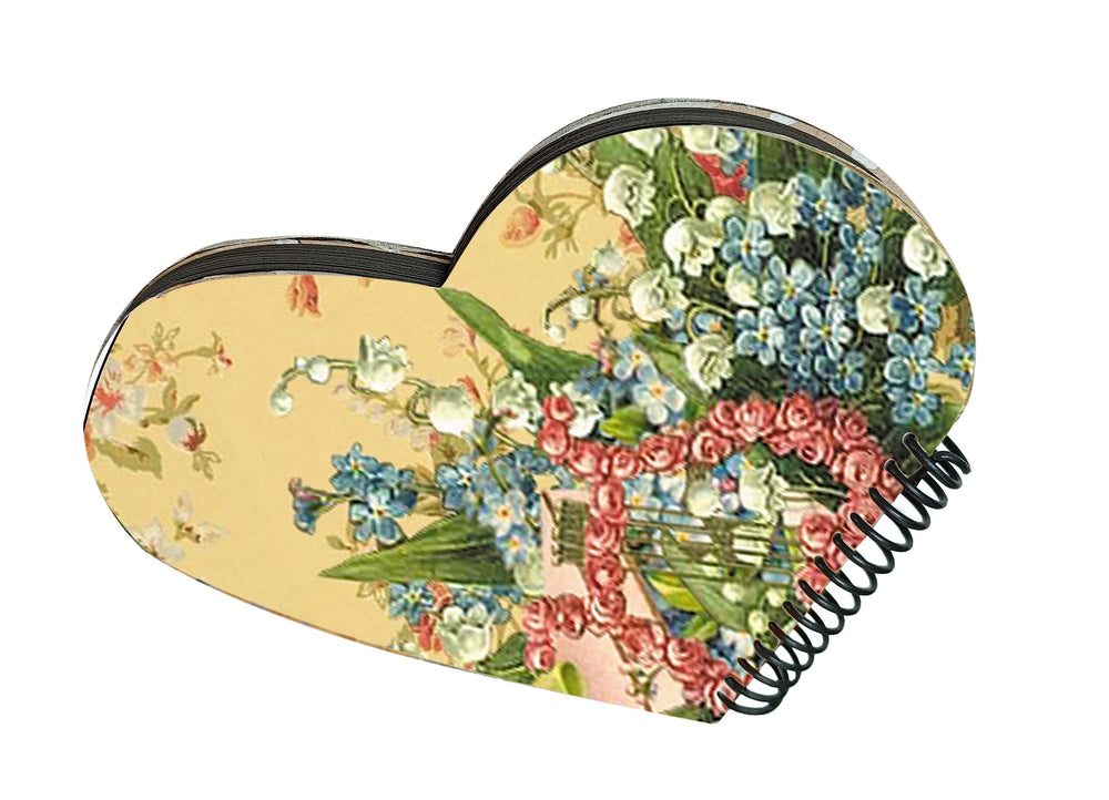 snoogg heart shape scrapbook journals album hard wood u v printed with resin art cover with