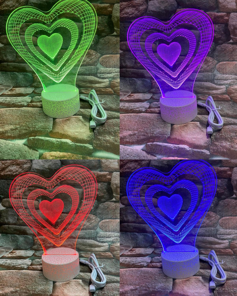 snoogg valantine heart night light dimmable night light acrylic plate and sturdy abs base i