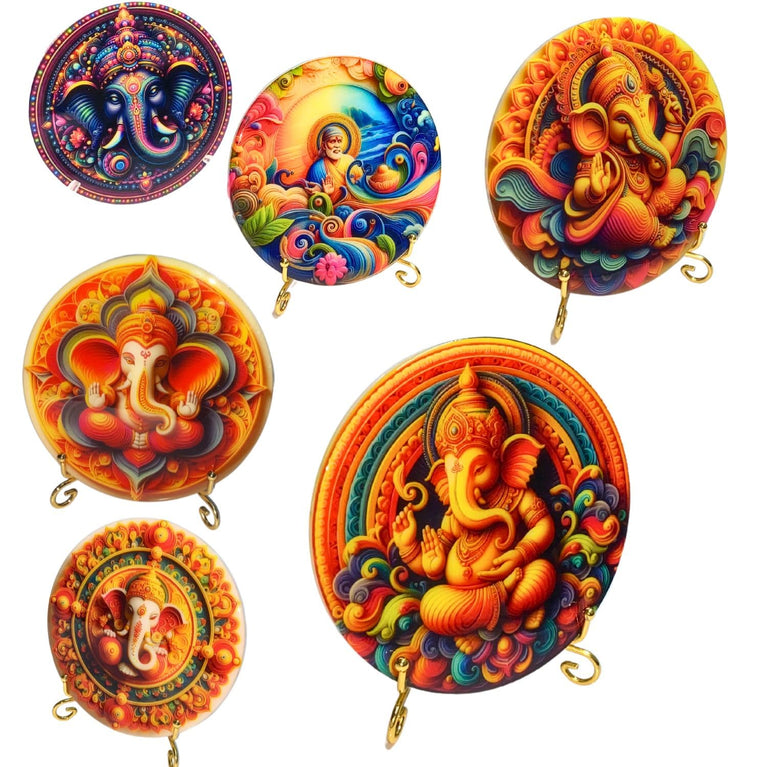 snoogg god ganesha siddhivinayak desktop 3d uv reactive with epoxy resin picture and foldab