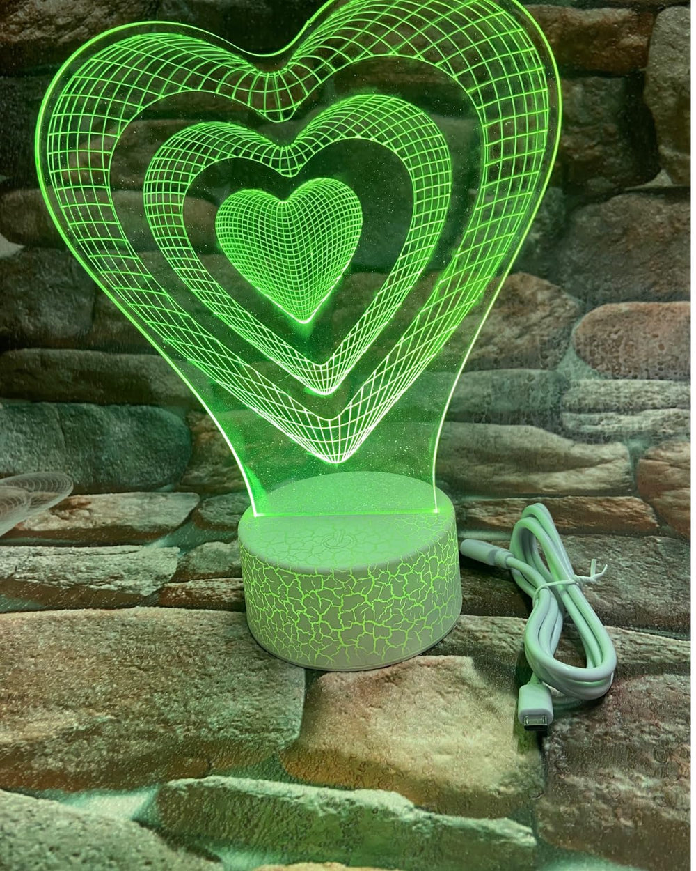 snoogg valantine heart night light dimmable night light acrylic plate and sturdy abs base i
