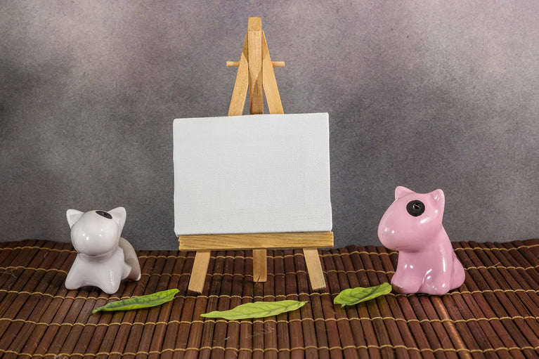 snoogg art party series portable 6 x 6 canvas board with 8 tabletop display stand a frame a