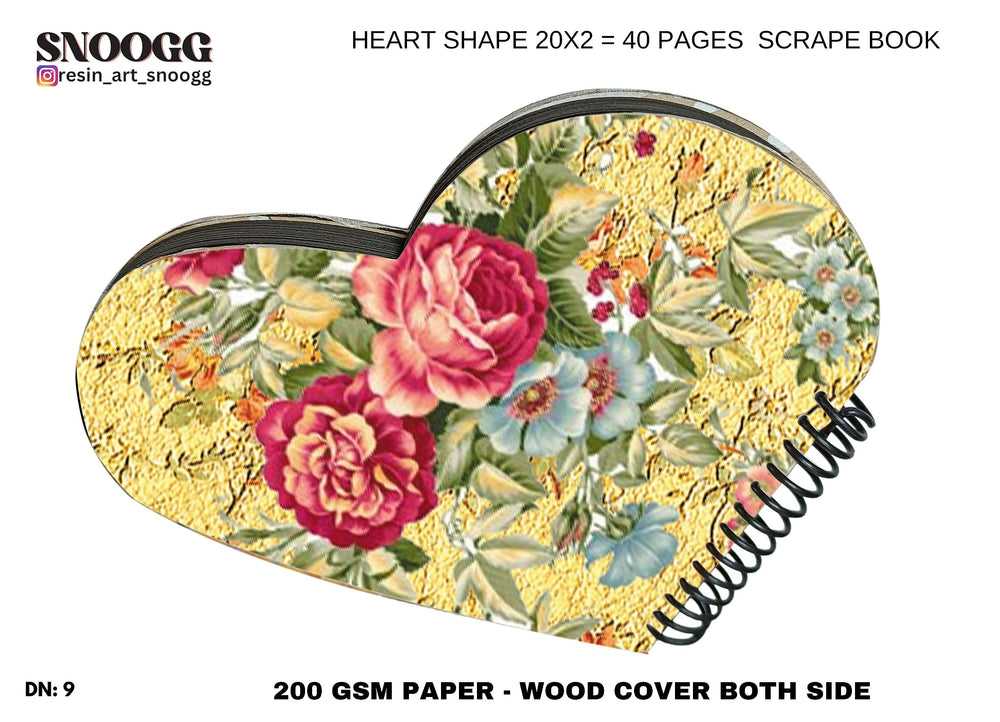 snoogg 12 inch scrapbook journals book black 250 gsm inserts heart shape with resin art cov