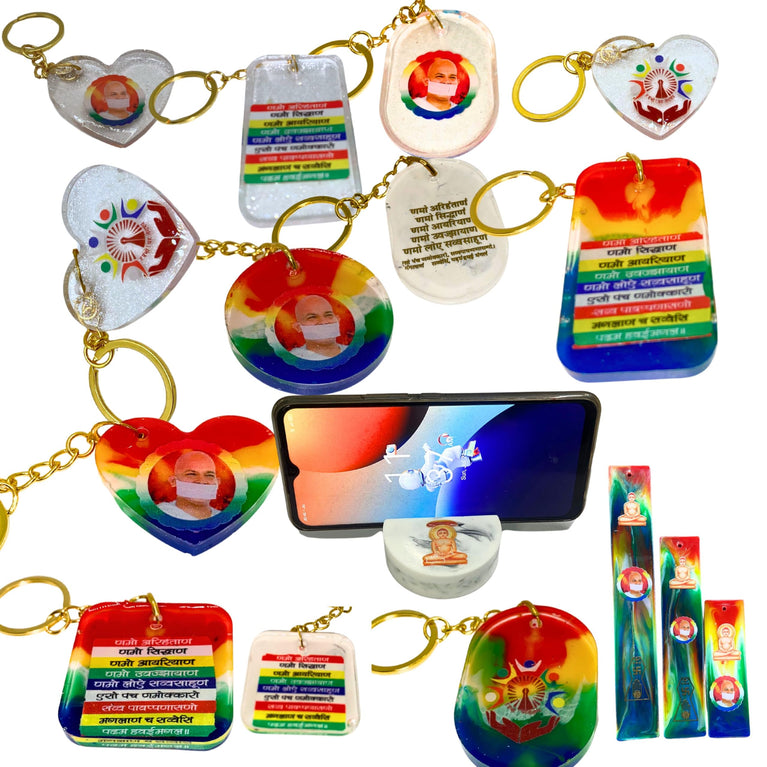 snoogg 2 2 5 inch jainism lord mahavira belier theme epoxy ultra clear resin art key chains