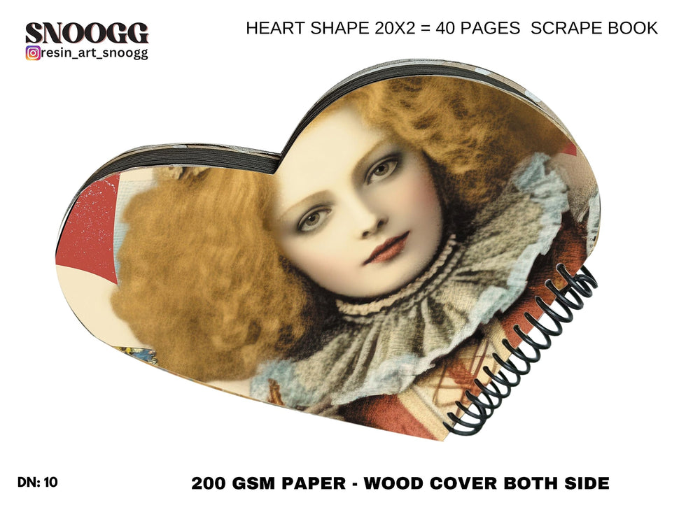 snoogg 12 inch scrapbook photo album black 250 gsm inserts heart shape with resin art cover