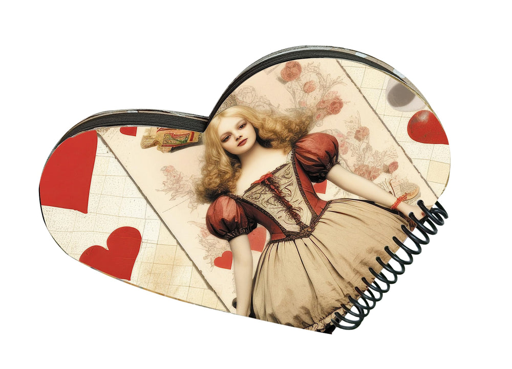 snoogg heart shape scrapbook journals album hard wood u v printed with resin art cover with