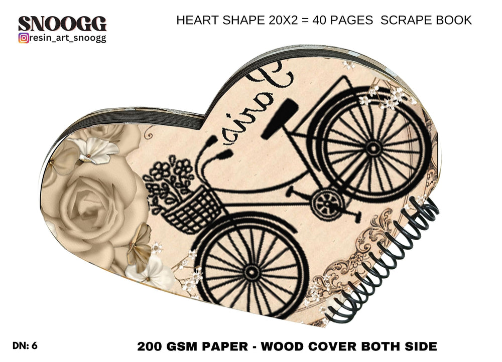 snoogg 12 inch scrapbook journals photo album black 250 gsm inserts heart shape wood u v pr