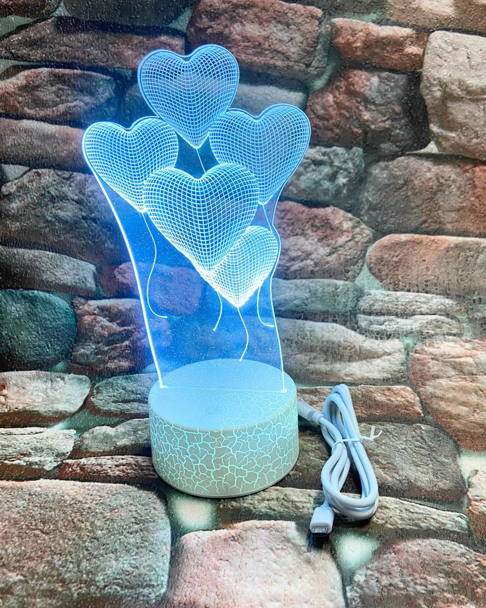 snoogg valantine balloon heart design night light lamp dimmable with touch function sturdy