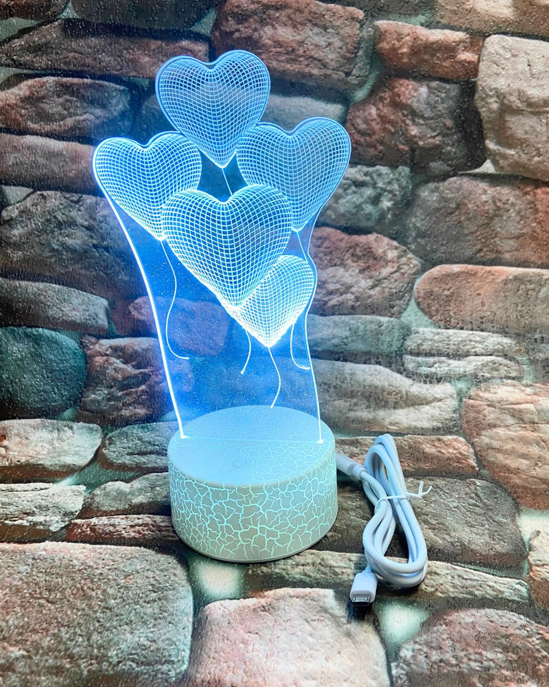 snoogg valantine balloon heart design night light lamp dimmable with touch function sturdy