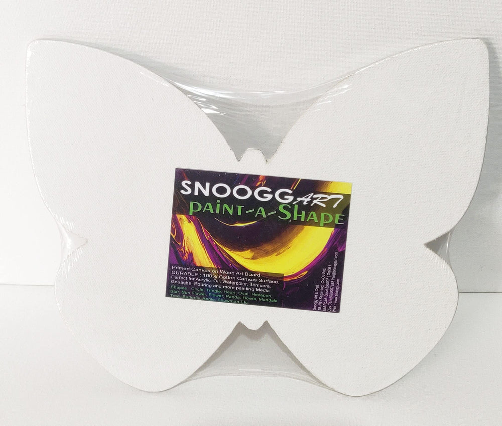 snoogg 6 inch 8 pcs paint a shape cotton canvas board butterfly shaped painting drawing bla