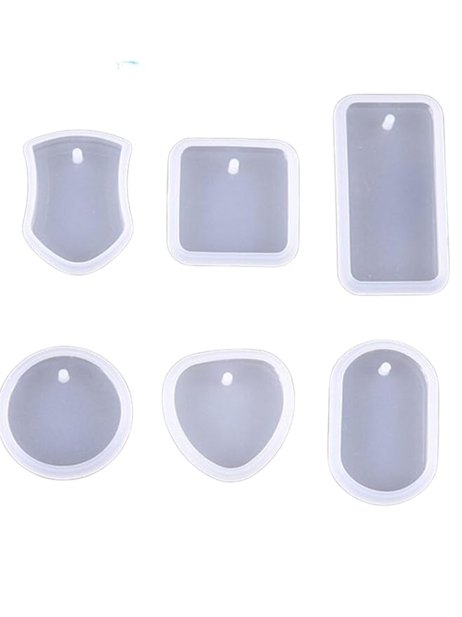 snoogg pack of 6 silicone mold 6 shape with hole key chain for epoxy resin casting resin ar