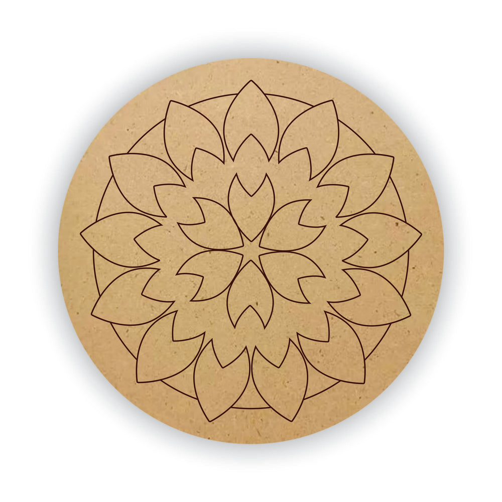 snoogg design 855 pre marked rangoli mandala and lippan art diy mdf round circle laser cut
