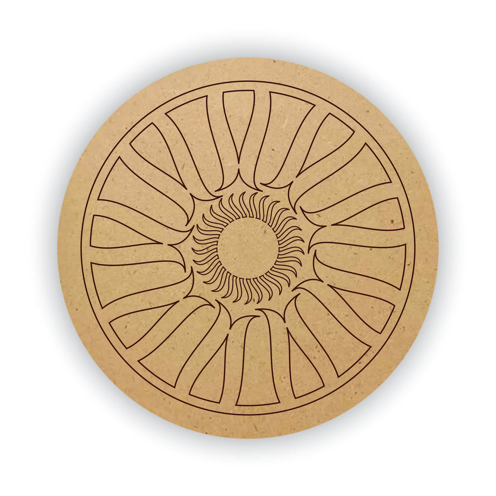 snoogg design 858 pre marked rangoli mandala and lippan art diy mdf round circle laser cut