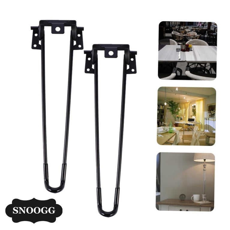 SNOOGG 3 Pcs Heavy Duty Metal Folding Table Legs for DIY Coffee & Side Desk | Easy Install with Screws for Home Furniture