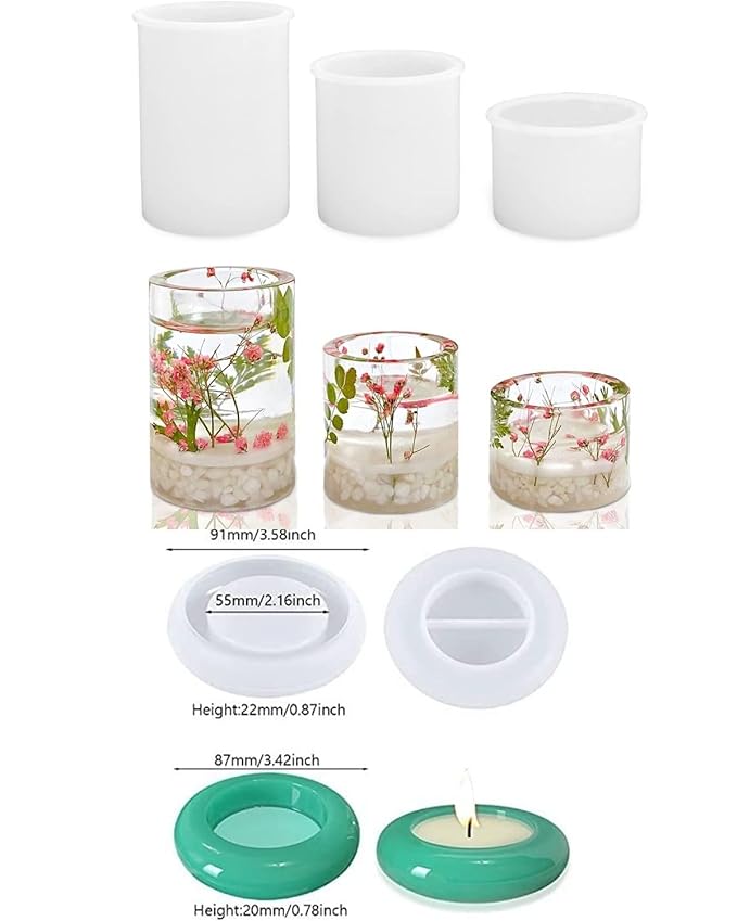 snoogg 4 tea light candle silicone mold combo of 4 molds 3 of round and one 4 inch oval edg