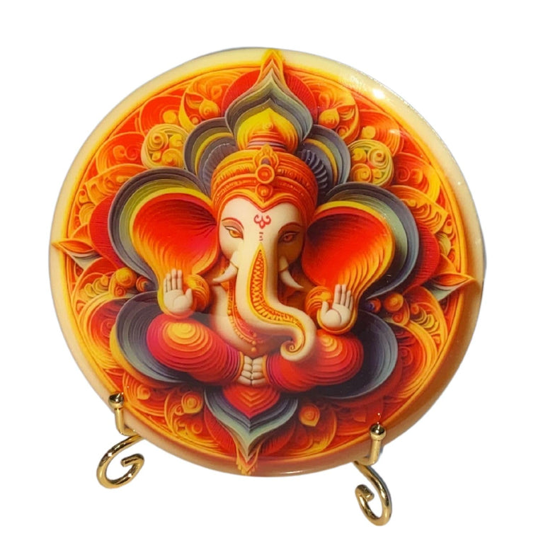 snoogg god ganesha siddhivinayak desktop 3d uv reactive with epoxy resin picture and foldab