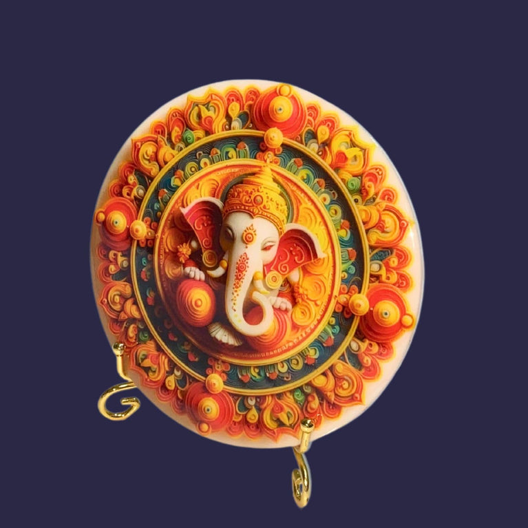 snoogg god ganesha siddhivinayak desktop 3d uv reactive with epoxy resin picture and foldab