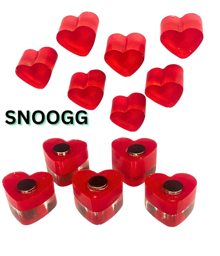 SNOOGG 20pc 3D Resin Heart 12mm Fridge Magnets: Decorative and Functional for Displaying Postcards, Journals, Invitations, Business Cards, to-Do Reminders, Sticky Notes, and Home Office Use.