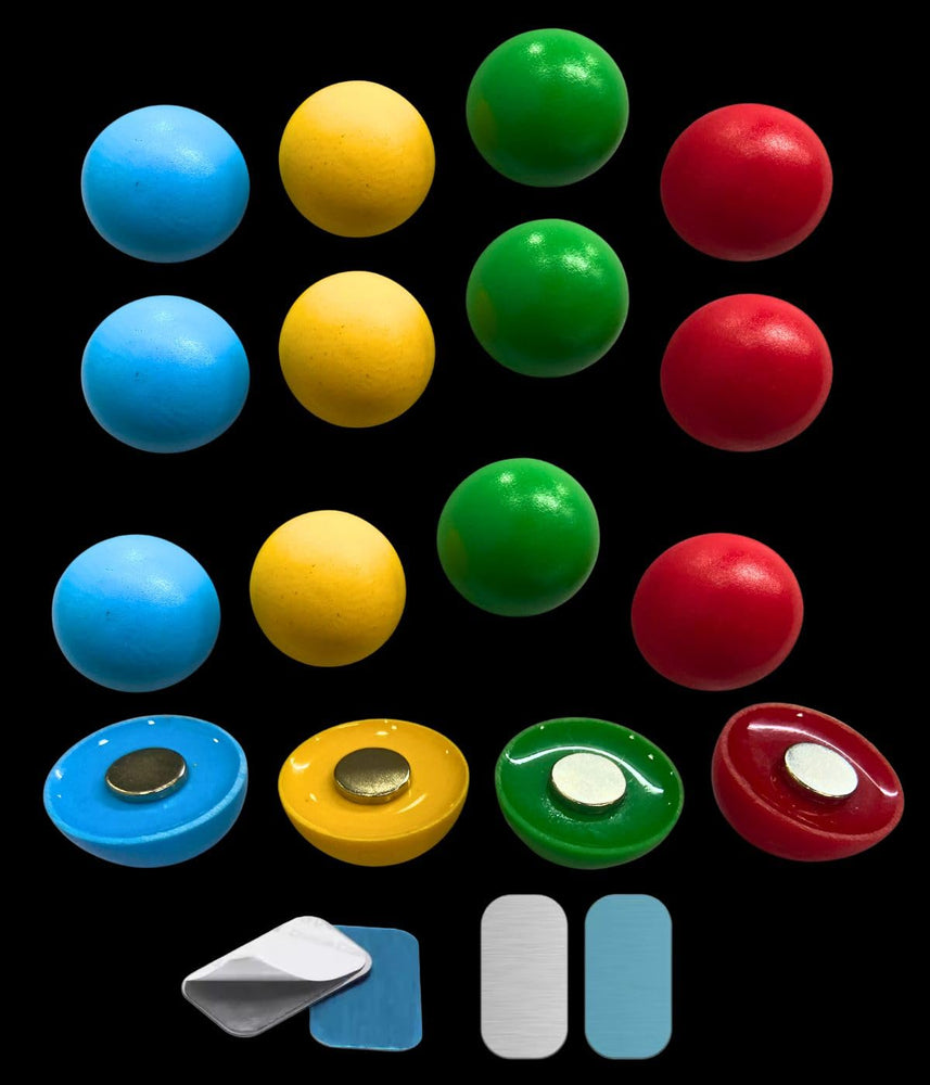SNOOGG 3D 30 pc Pack Half Round Ball Fridge Magnet + 10 Metal Stickers ? Personalized Gift, Whiteboard, Home Decor, Map Magnets, Office, Notice Board, Message Board, Science Experiments & DIY Crafts
