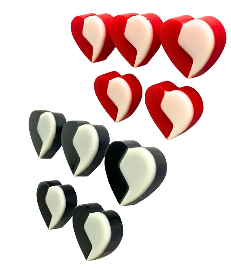 SNOOGG 3D 20 pc Pack Twin-Heart Shape Fridge Magnet with 10 pc Metal Stickers Kids' Artwork Display, Workspace, Message Board, Science Experiments, Ideal Gift, DIY Crafts, Project