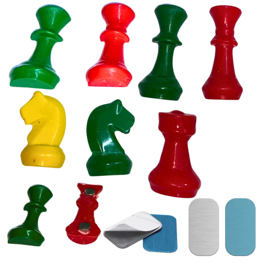 SNOOGG 3D 20 pc Pack Chess Checkers Fridge Magnet with 10 pc Metal Stickers Reminder Holder, Hold Notes, to-do Lists, Important documents, Pictures, Reminder Holder, DIY Crafts