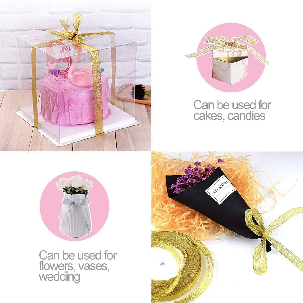 SNOOGG 15 mm Organza Metallic Glitter Silver Ribbon for DIY Craft, Gift Wrapping,Festival Decorations, Gift Bows, Wedding Packing, Party Decoration - 300 Yards