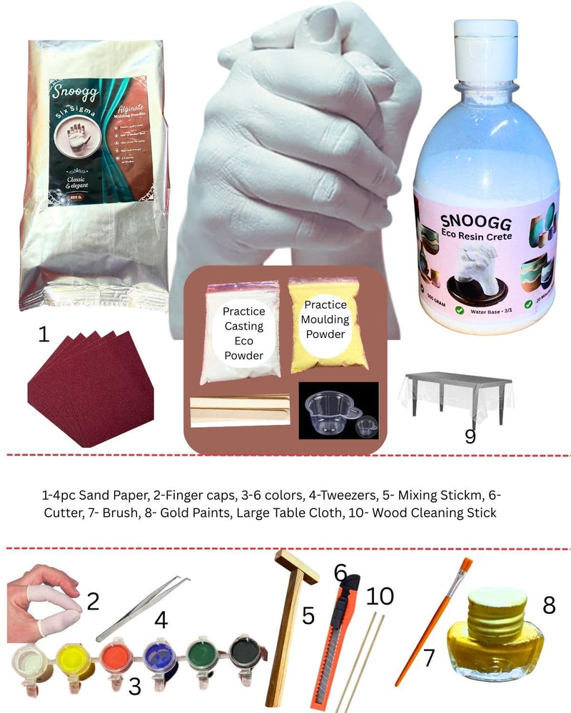 SNOOGG Hand Casting Kit: Create a Unique Memory with Couples, Adults, Kids & Friends - Perfect for Weddings, Anniversaries & Holidays
