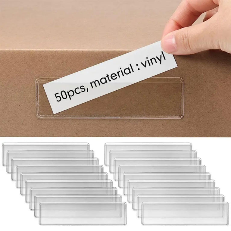SNOOGG 20 Pack Clear Label Holder 25mm X 2