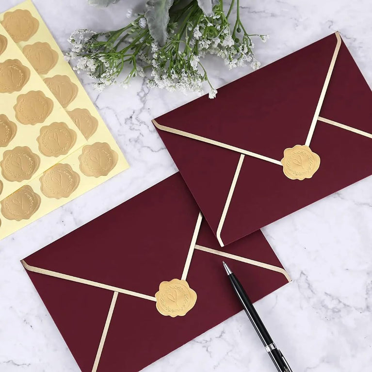 SNOOGG 25 mm 75-Piece Gold Heart Embossed Wax Seal Stickers, self-Adhesive Faux Wax Seals with 3D foil Texture for Wedding invites, envelopes, Gift Wrapping, Party Favors, Jars, Baking, and Branding. Price: 259