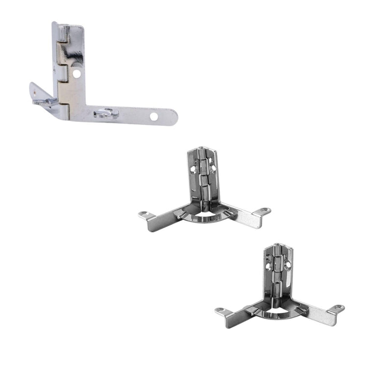 90 Degree Spring Loaded Lid Support Hinge Chrome Pack of 12 pcs, Self Locking Stay Hinge for Wooden Box, Case, Briefcase, Humidor, Jewelry Box, Cabinet Door, T-Shape Mount Hardware with Screw