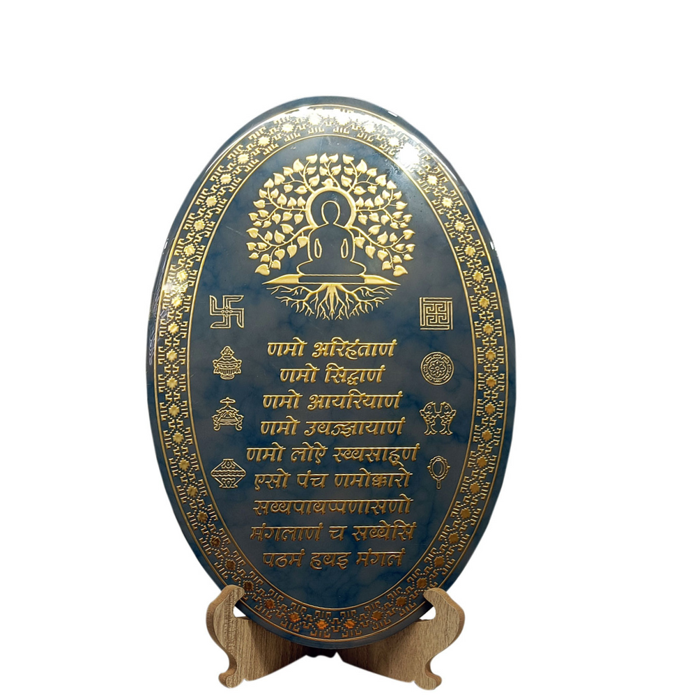 snoogg oval jain namokar mantra painting aesthetic hanging photo frame decorative item home