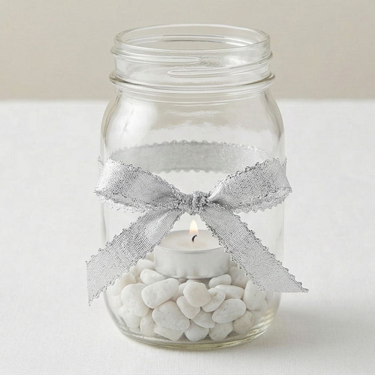 SNOOGG Silver Lace Trim 8 mm Narrow Width 120 Yards Roll with Flared Edges for Craft Sewing Gift Wrap Jewelry Decor Scrapbooking Card Making DIY Fabric Border