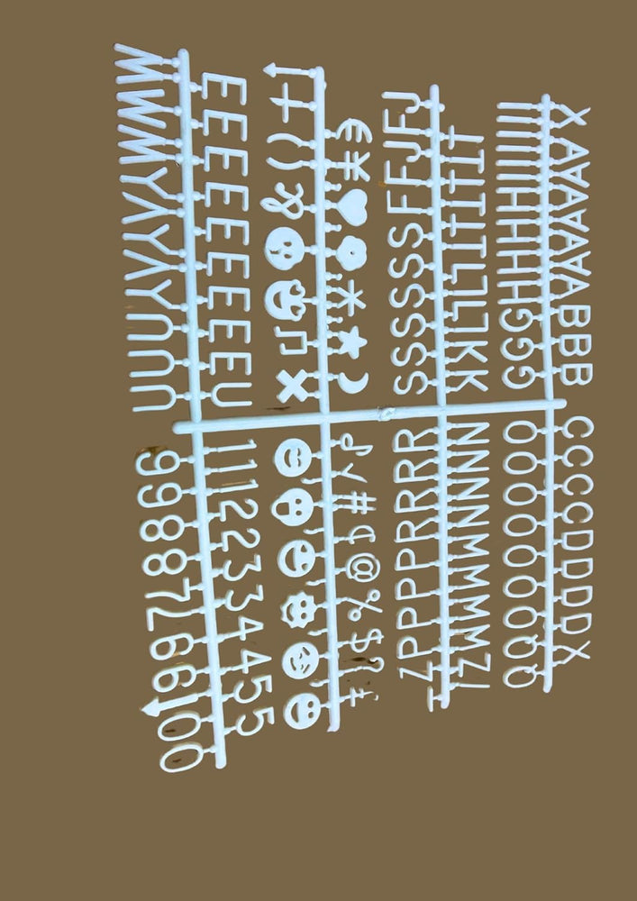 Snoogg White Plastic Changeable Letters, Numbers & Symbols (20mm) - Complete Set for Office Notice Boards, DIY Crafts, Party Decor, Custom Signs & Messages - Versatile Alphabet Kit
