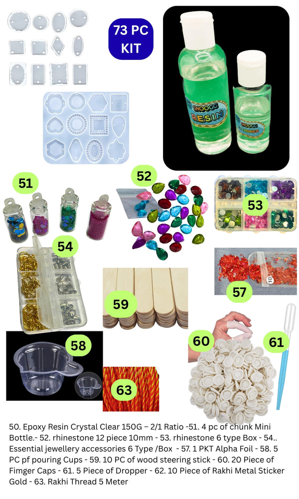 Snoogg Premium Resin Art Kit for Raksha Bandhan | DIY Epoxy Rakhi Making Set with Molds, Glitters & Tools | Ideal for Beginners & Experts | Craft Unique Handmade Rakhis & Gifts