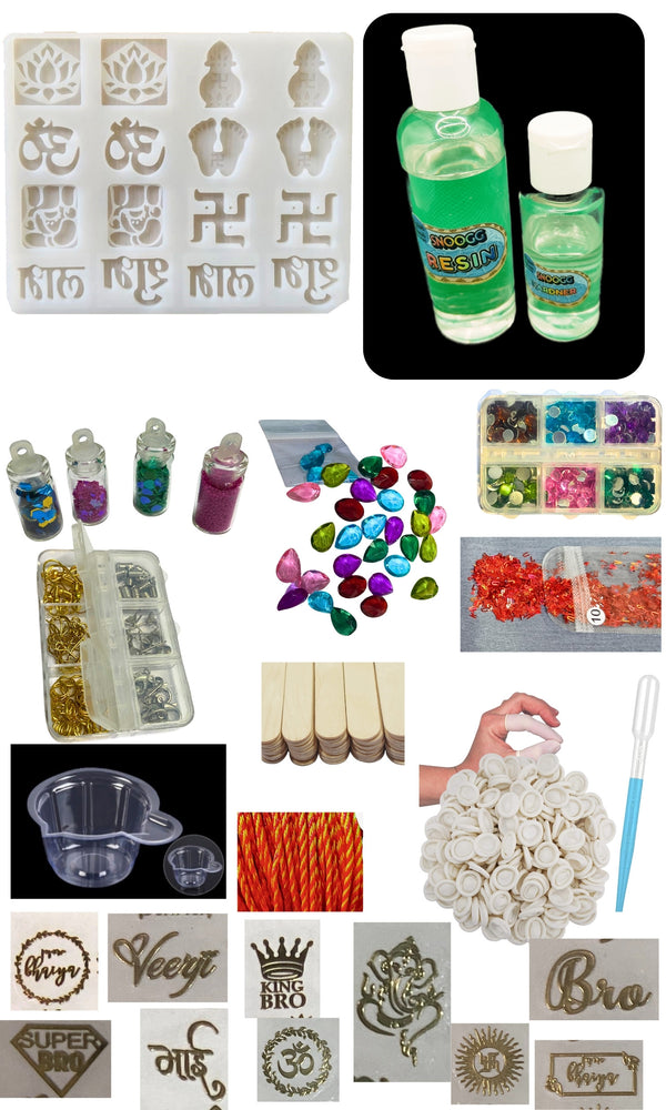 Raksha Bandhan DIY Resin Kit by Snoogg | Complete Epoxy Art Set with Silicone Molds, Glitters & Crafting Tools | Make Personalized Rakhis & Festive Decor