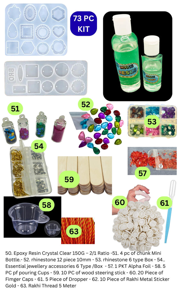 Snoogg Rakhi Making Resin Kit | All-in-One DIY Epoxy Craft Set for Raksha Bandhan | Includes Silicone Molds, Glitters & Tools | Perfect for Beginners & Pros
