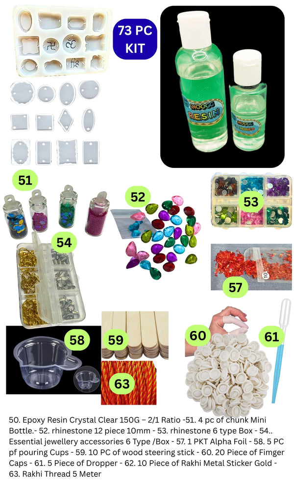 Create Custom Rakhi Gifts with Snoogg Resin Art Kit | Full DIY Epoxy Set for Raksha Bandhan | Includes Molds, Glitters, and Tools for Crafting Beautiful Handmade Rakhis