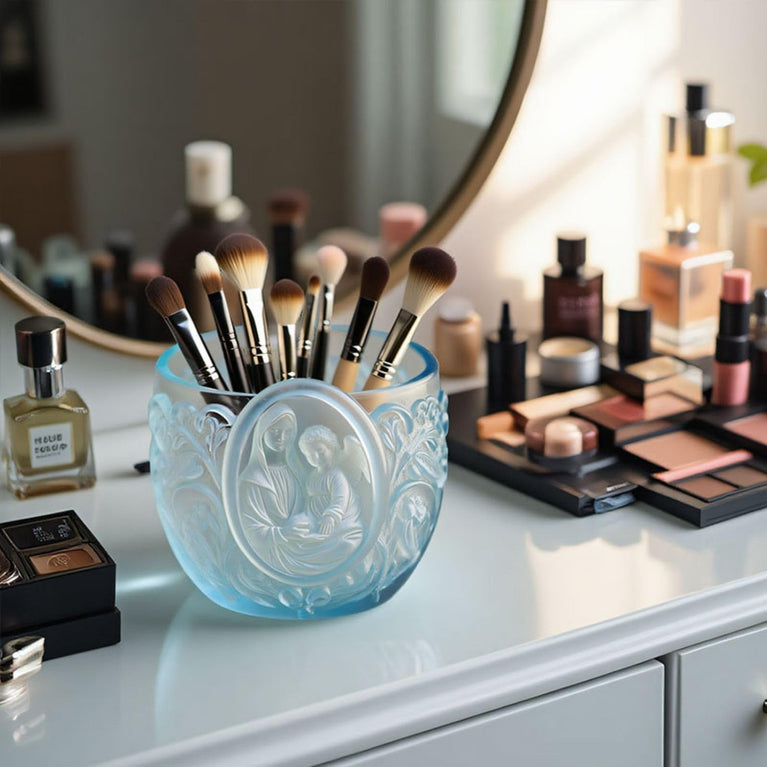 SNOOGG Silicone Virgin Mary Angel Floral Bowl Mold for DIY Cement Planter, Candle Holder, Resin, Gypsum, Plaster & Soap Casting Mould for Home Decor & Religious Gift Making