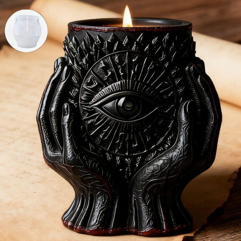 SNOOGG Silicone Evil Eye Hands Candle Holder Mold | Resin Cement Gypsum Plaster Casting DIY Decor