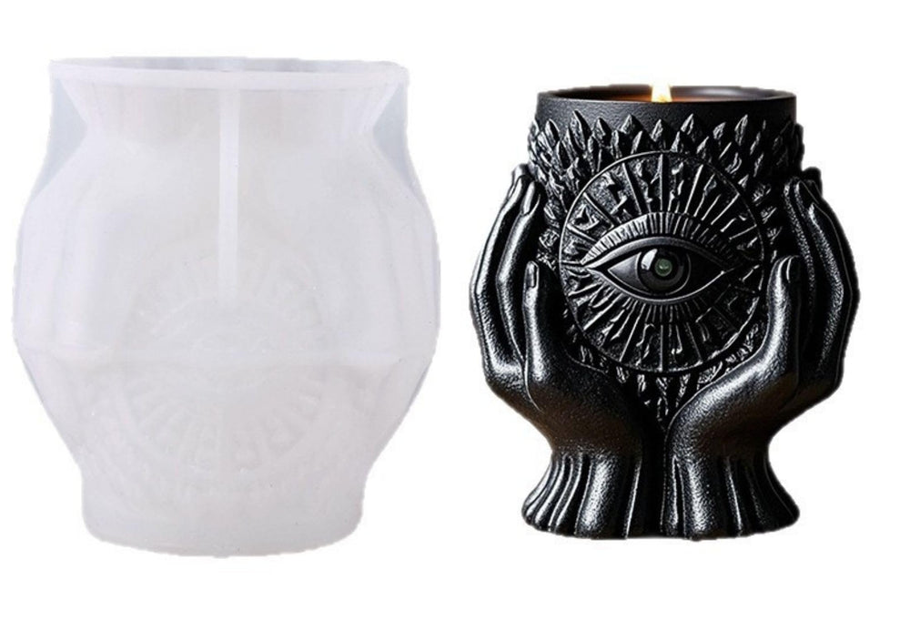 SNOOGG Silicone Evil Eye Hands Candle Holder Mold | Resin Cement Gypsum Plaster Casting DIY Decor
