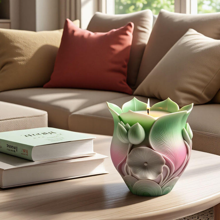 SNOOGG Silicone Mold Lotus Flower Carved Planter Pot Design for Eco Resin Crete Casting DIY Candle Holder Succulent Pot Home Decor Craft Mold