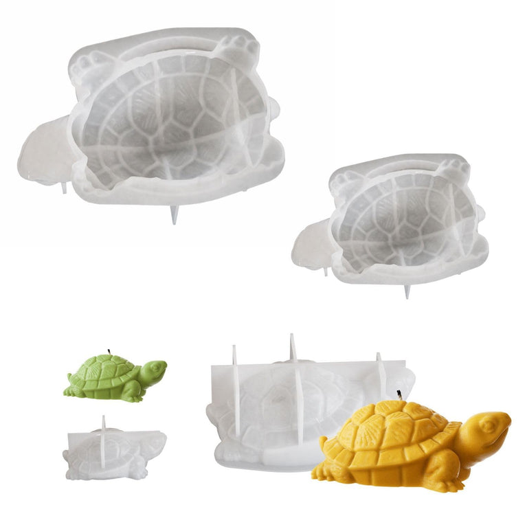 SNOOGG Turtle Silicone Mold Set 3 Inch + 6 Inch Small & Large Resin Turtle Molds for Keychain, Wall Hanging, Epoxy Casting, Polymer Clay, Concrete Candle Soap DIY Craft Mold Kit