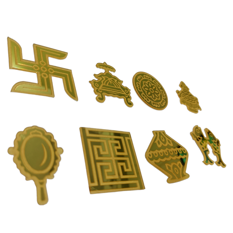 copy of snoogg asthmangal full set cutout in gold mirror acrylic in size 1 inch