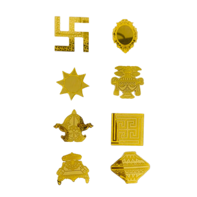 copy of snoogg asthmangal full set cutout in gold mirror acrylic in size 1 inch