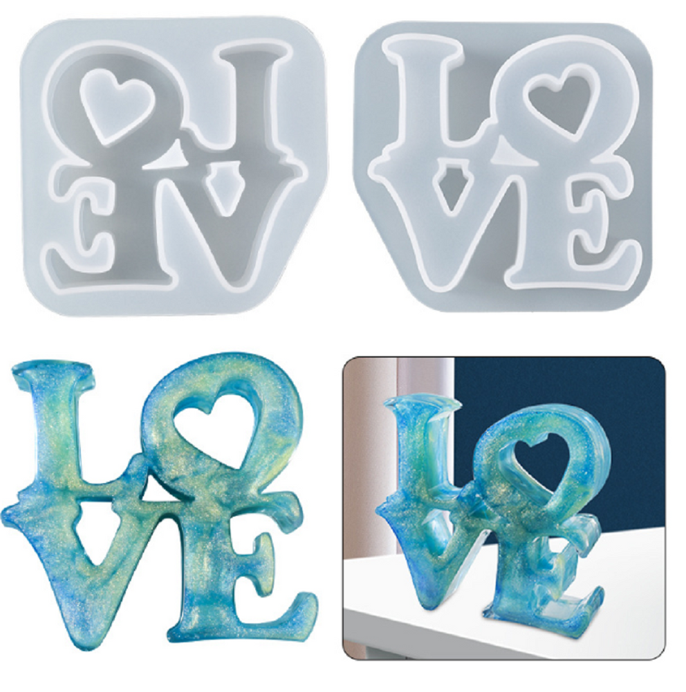snoogg pack of 1 love mold with 4 cavity resin art for anniversary gifts for your loved one