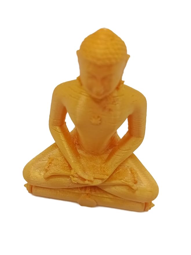 snoogg 3d gold mahaveer jain mahavir swami murti statue idol sculpture figurine size 5 inch
