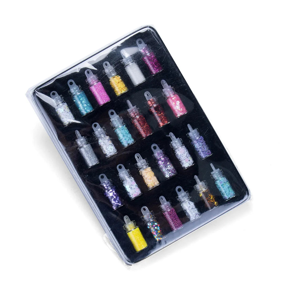 pack of 24 glitter chunk bottles